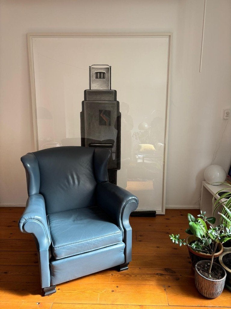 Retro Leather Chesterfield Armchair, Ophalen, Gebruikt, Eenpersoons, Minder dan 75 cm