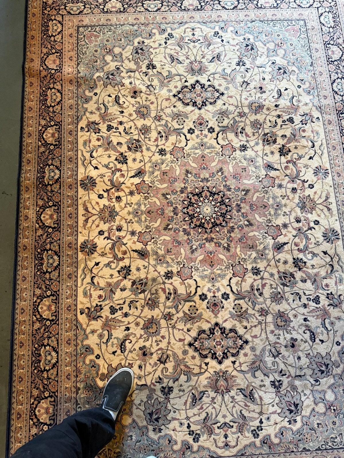 Vloerkleed met patroon en rustige tinten - 300x200cm, Ophalen, Gebruikt, Beige, 200 cm of meer