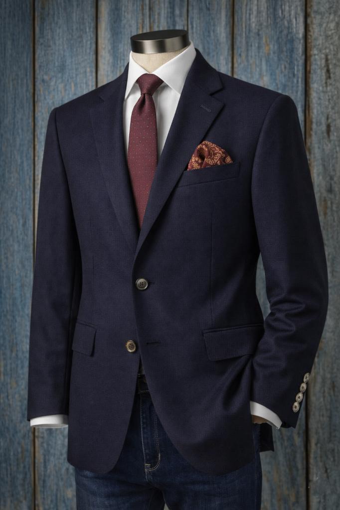 Eduard Dressler luxe wollenblazer maat 52, Maat 52/54 (L), Blauw, Eduard Dressler, Ophalen of Verzenden