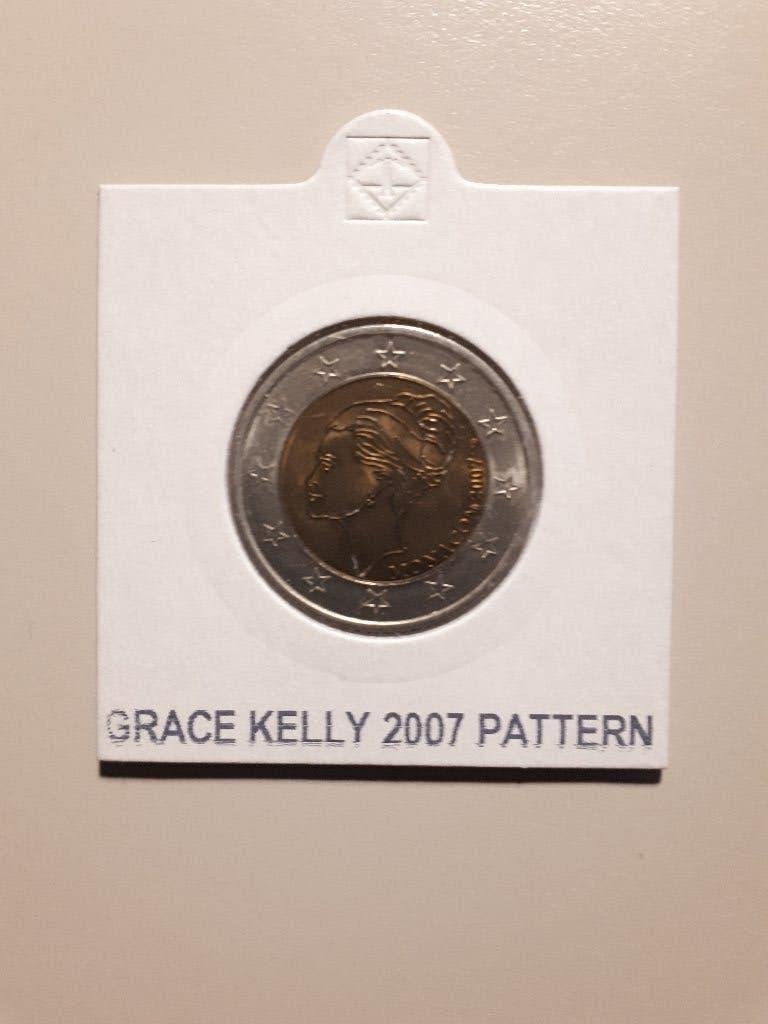 Monaco 2007: 2 Euro Grace Kelly (PATTERN, munthouder), Postzegels en Munten, Verzenden, Overige landen, Overige waardes