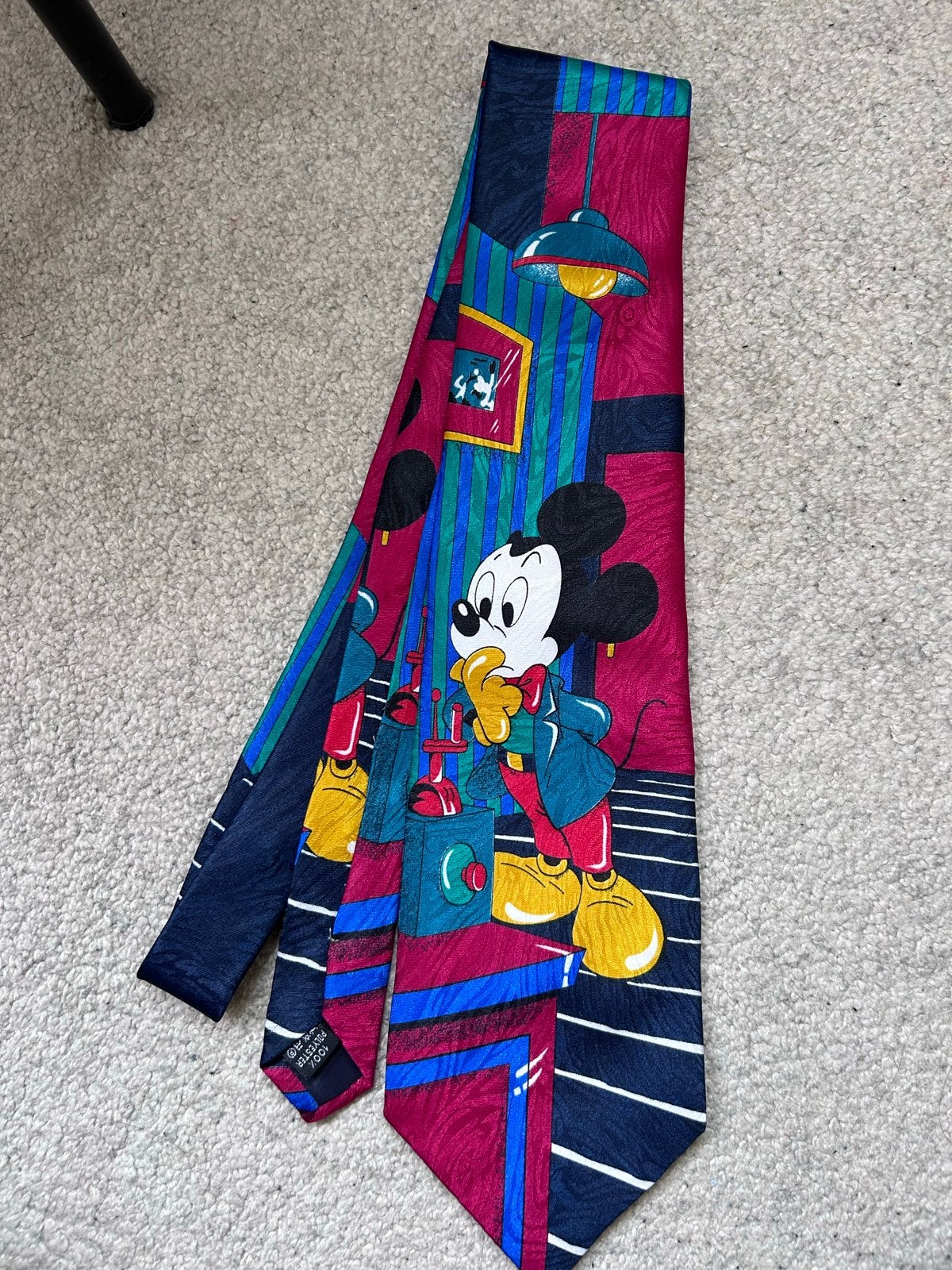 Vintage Disney Mickey Mouse stropdas disney, Ophalen of Verzenden, Zo goed als nieuw, Overige kleuren, Met patroon