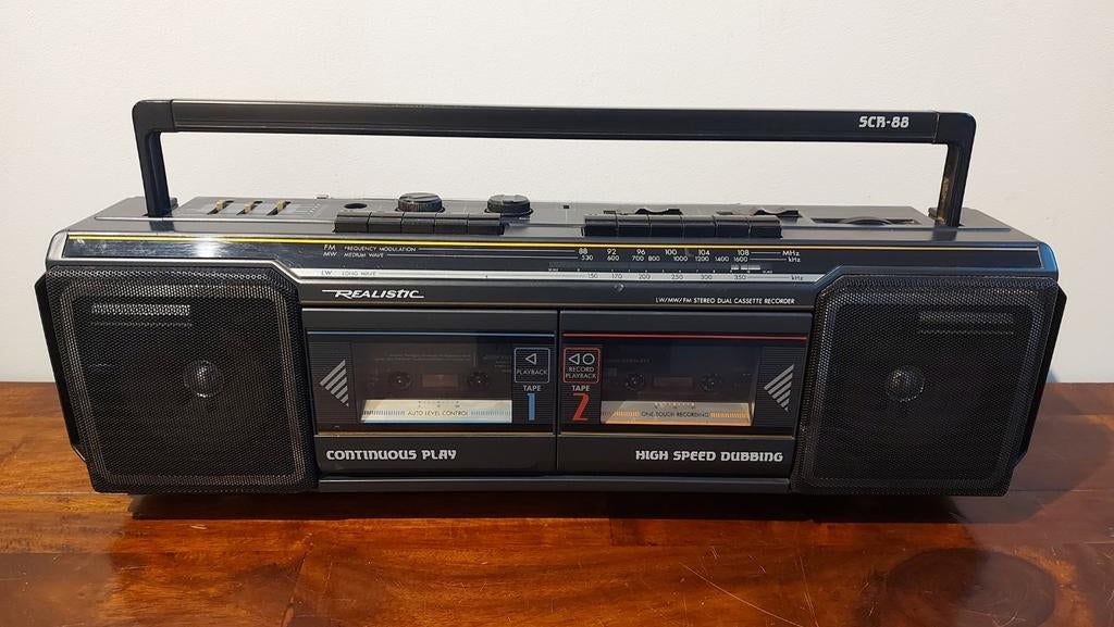 Vintage draagbare radio cassette recorder goed werkend!, Ophalen of Verzenden, Gebruikt, Radio