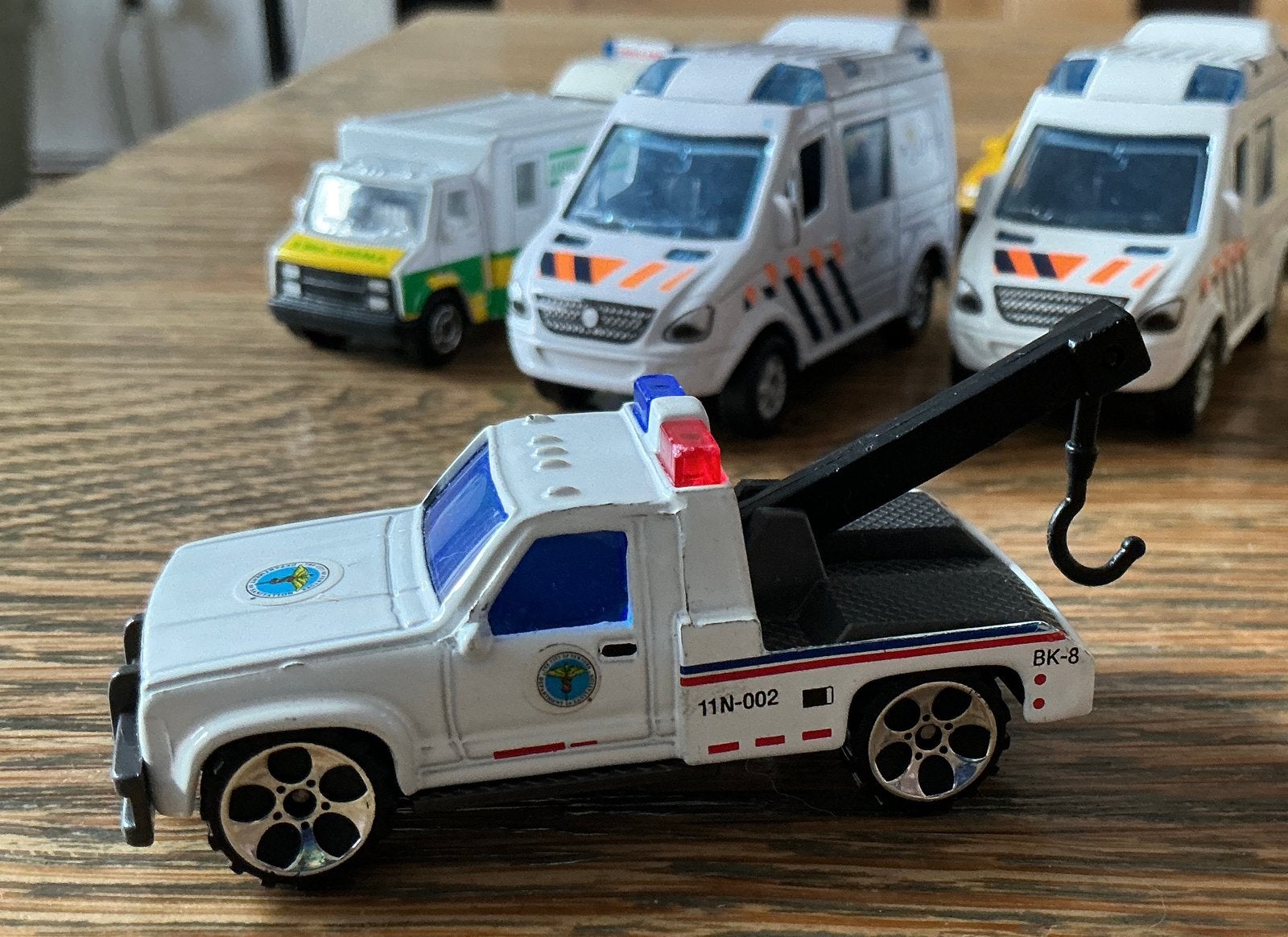 Politie auto takelwagen met takel, Hobby en Vrije tijd, Ophalen, Gebruikt, Auto