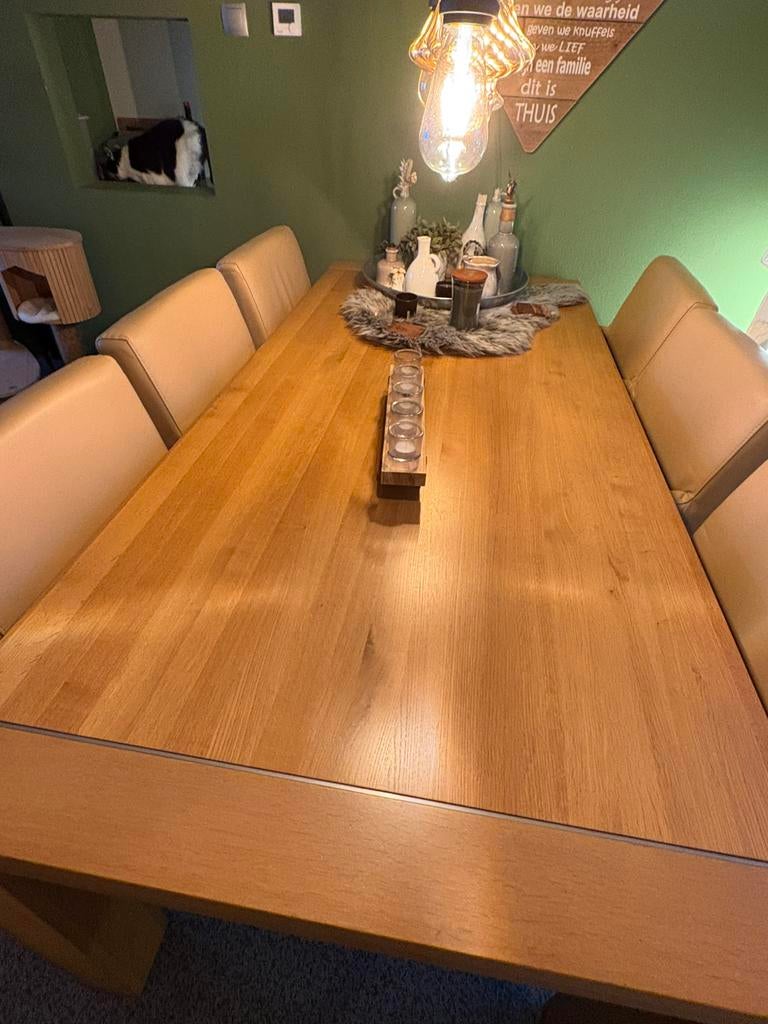 6 Leren eetkamer stoel, Ophalen, Gebruikt