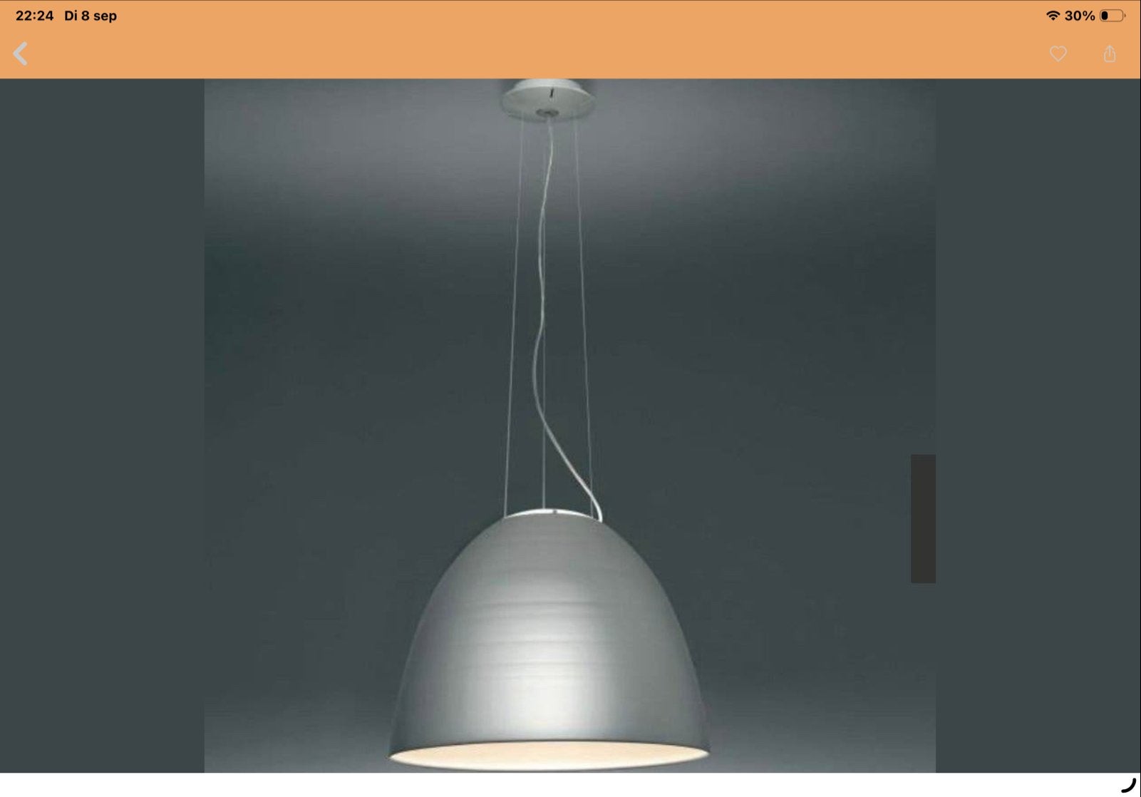 Artemide Nur hanglamp - Designklassieker, Huis en Inrichting, Ophalen, Zo goed als nieuw, Metaal, E27 (groot)