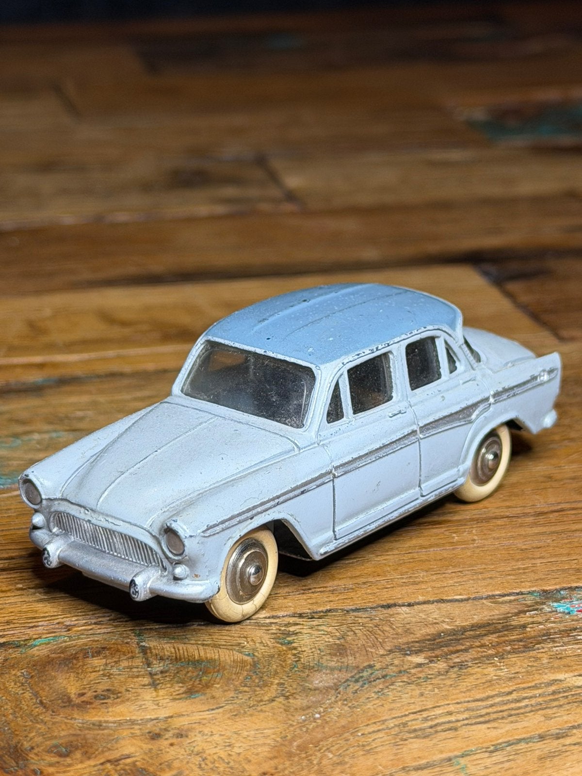 Dinky Toys France 24D Plymouth Belvedere – turquoise/zwart, Hobby en Vrije tijd, Ophalen of Verzenden, Gebruikt, Auto, Dinky Toys