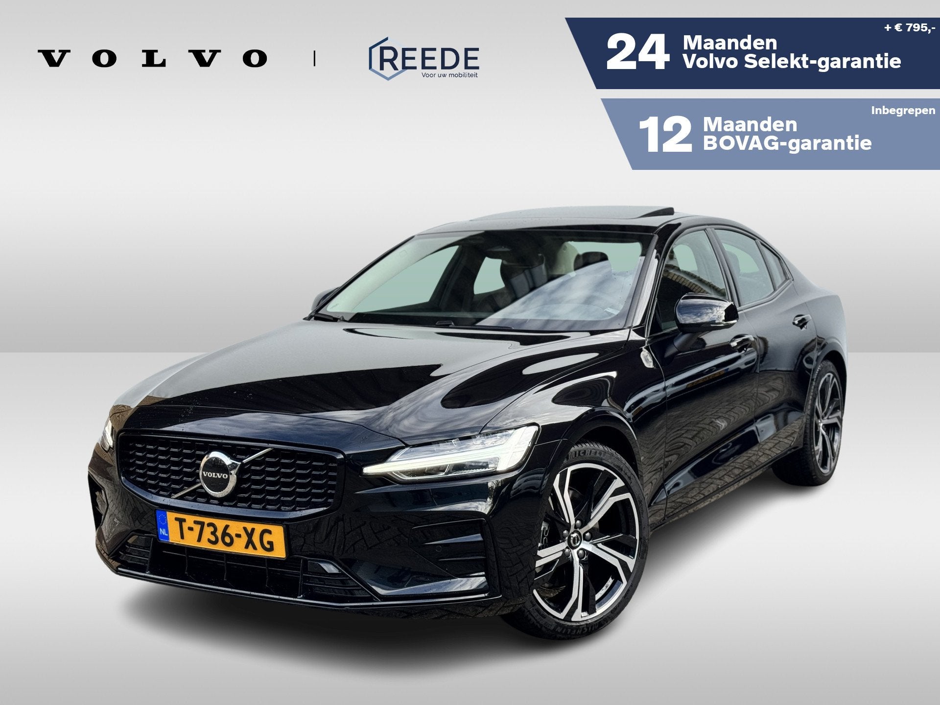 Volvo S60 2.0 B4 Automaat Plus Dark Panoramadak | Black Edit, 12 maanden, 4 cilinders, S60, Zwart