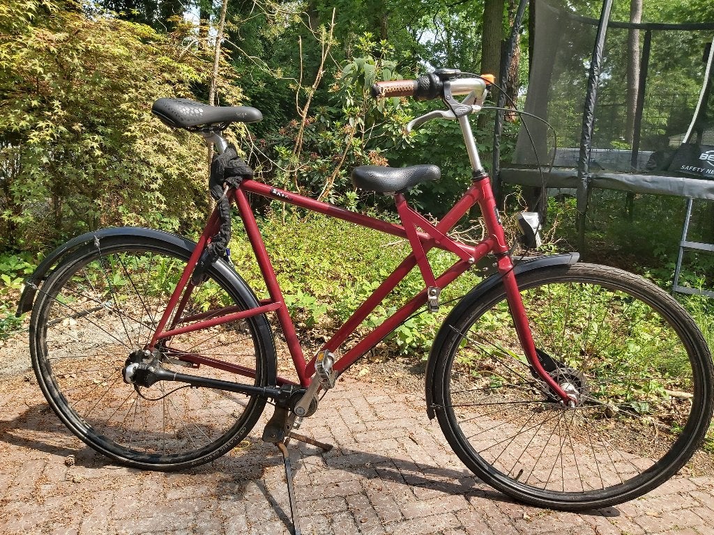 Rode herenfiets (framemaat 63 cm) met cardanas, Gebruikt, Versnellingen, 61 tot 65 cm, Trommelrem
