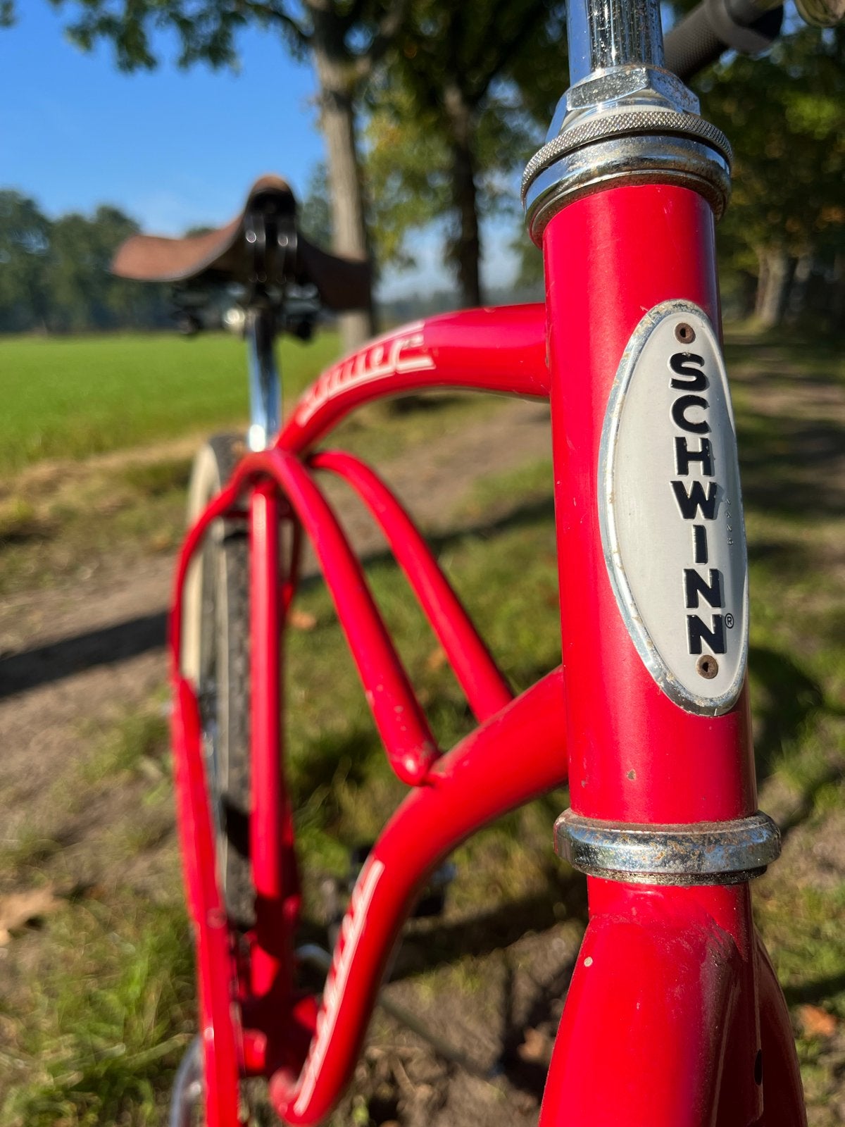 Schwinn Cruiser Fiets - Klassiek Rood, Fietsen en Brommers, Ophalen, Terugtraprem, Staal, Cruiser