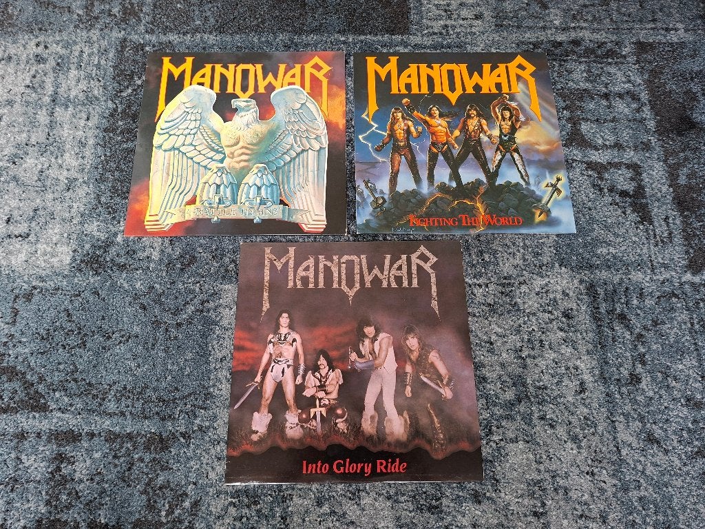 Manowar - Hardrock, Heavy metal, albums, vinyl, LP, Cd's en Dvd's, Vinyl | Hardrock en Metal, Gebruikt, Beschermende buitenhoes