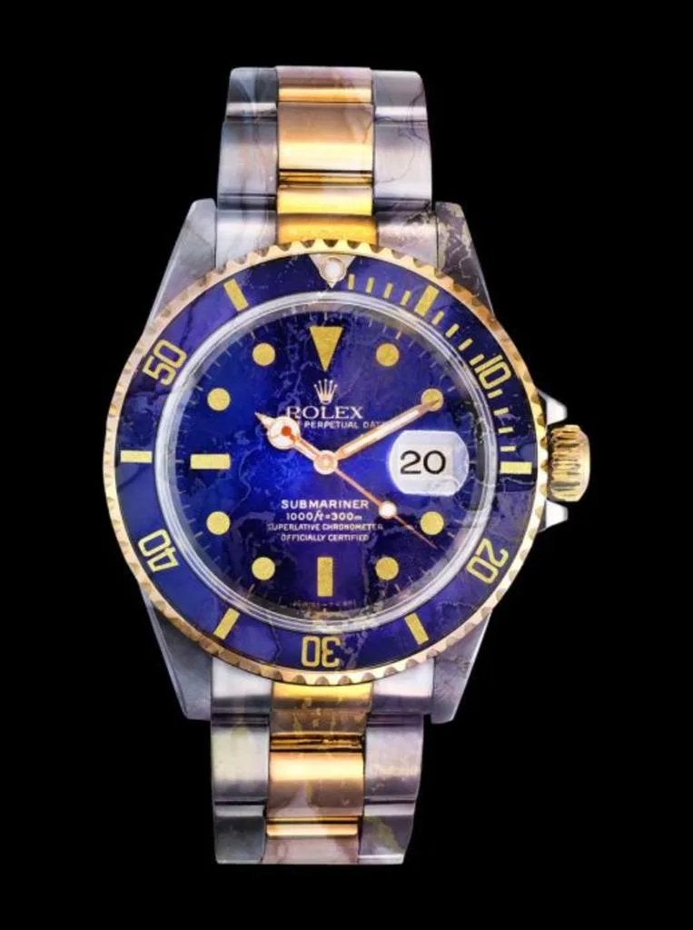 Ter Halle Rolex Submariner glasschilderij 6080 – zeldzaam, Antiek en Kunst, Ophalen of Verzenden, Glas