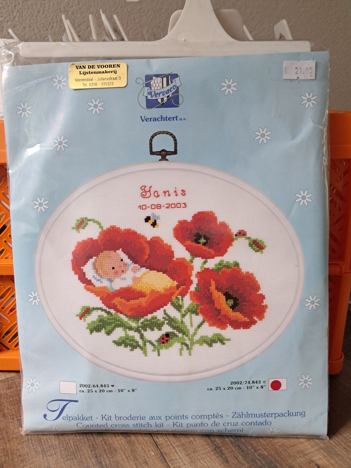 Verachtert Borduurpakket - Geboorte/Baby - Klaprozen, Ophalen of Verzenden, Nieuw, Handborduren, Borduurpakket