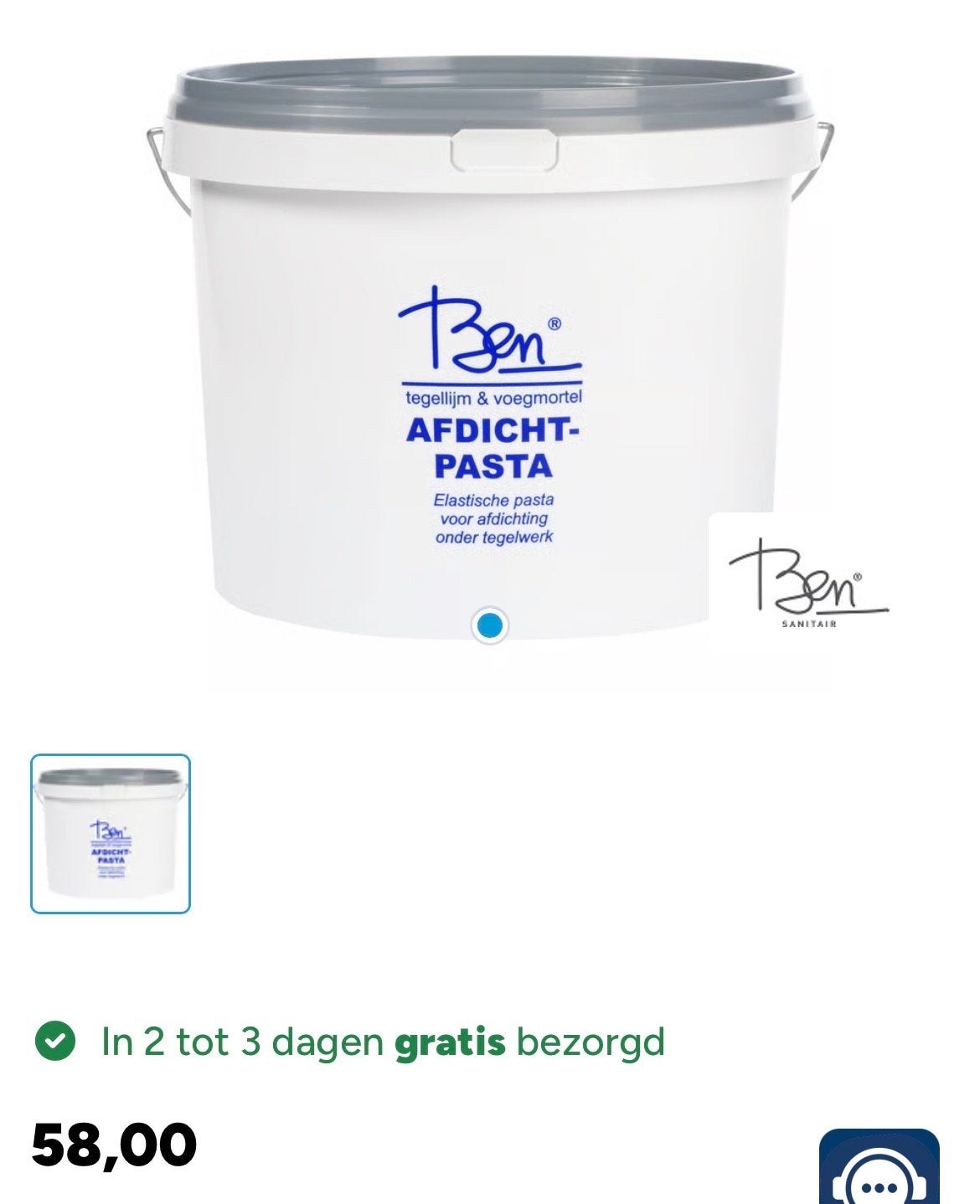 Ben afdichtpasta 5 kg - waterdicht en elastisch, Minder dan 4 cm, Overige materialen, Nieuw, Ophalen of Verzenden