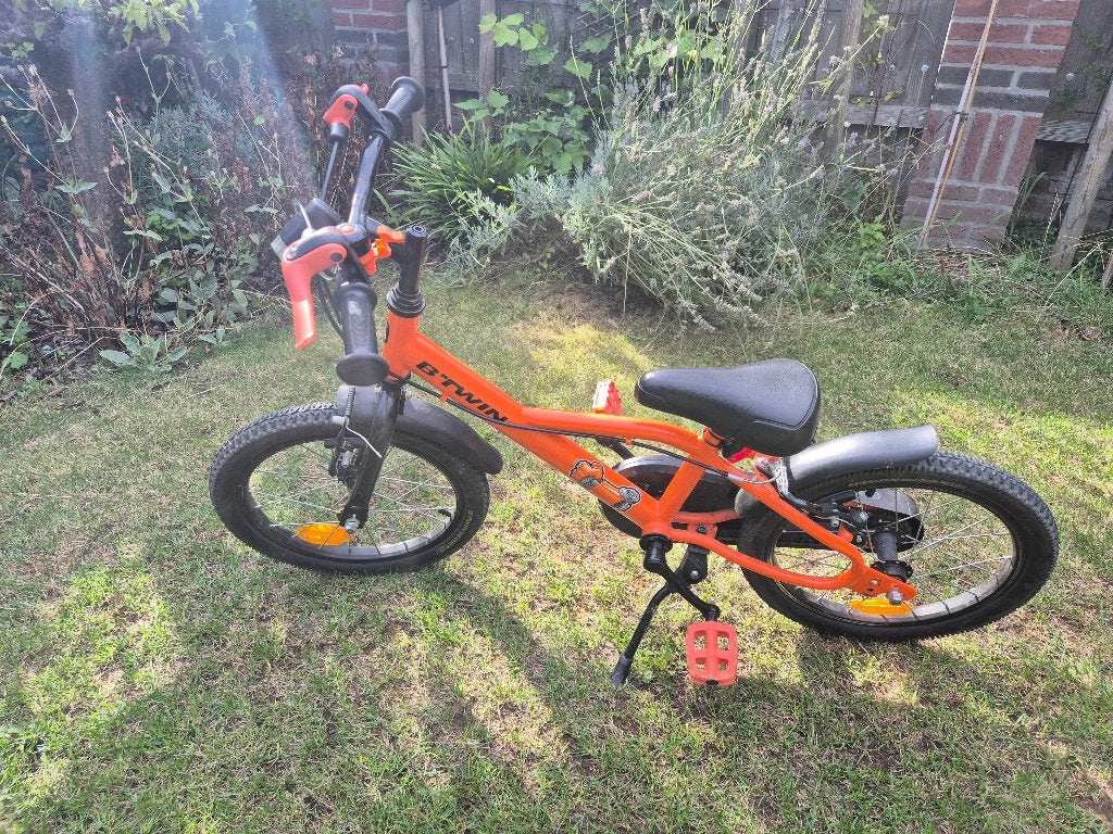 Kinderfiets 16 inch, Ophalen, Zijwieltjes, B'Twin, 16 tot 20 inch
