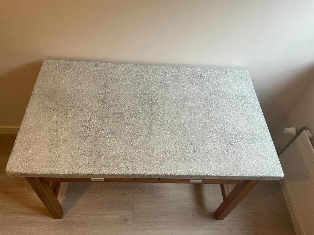 Naaitafel met stenen blad, Huis en Inrichting, Tafels | Salontafels, Ophalen of Verzenden, Zo goed als nieuw, Rechthoekig, 100 tot 150 cm