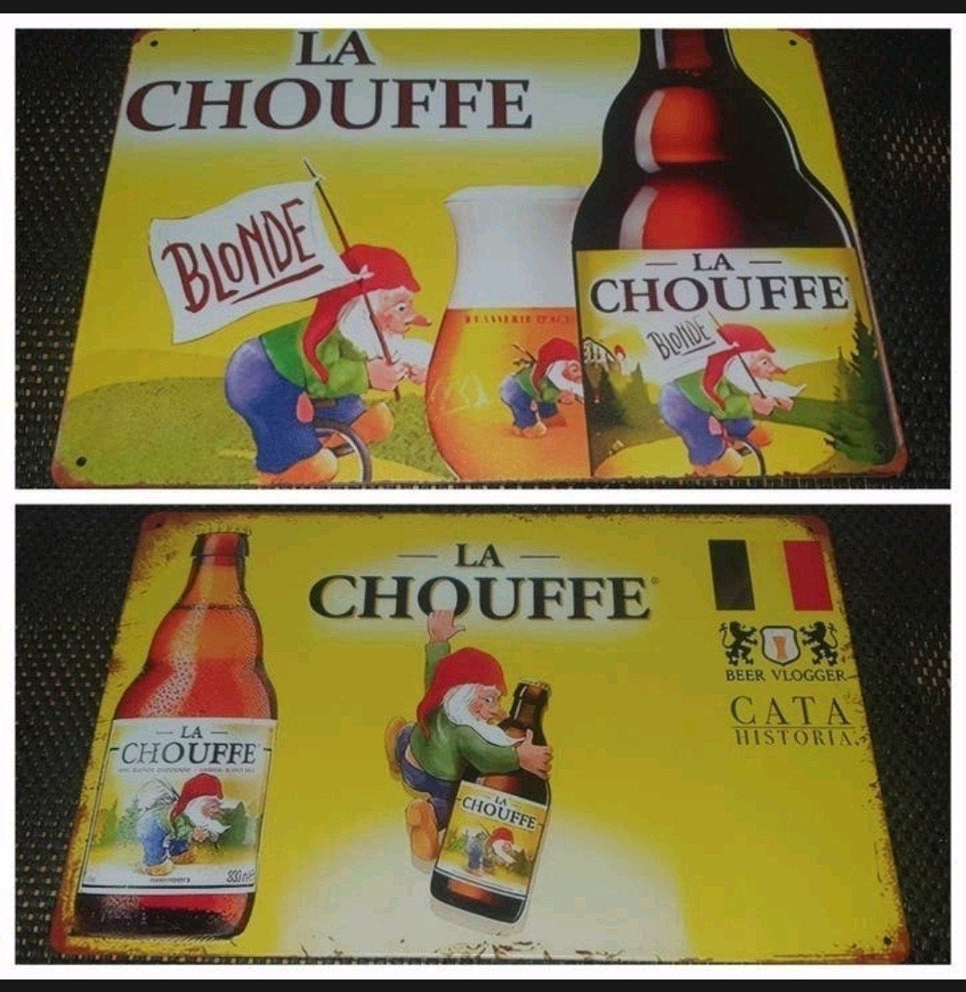 twee wandborden la chouffe, Ophalen of Verzenden, Nieuw, Reclamebord, Plaat of Schild, Overige merken