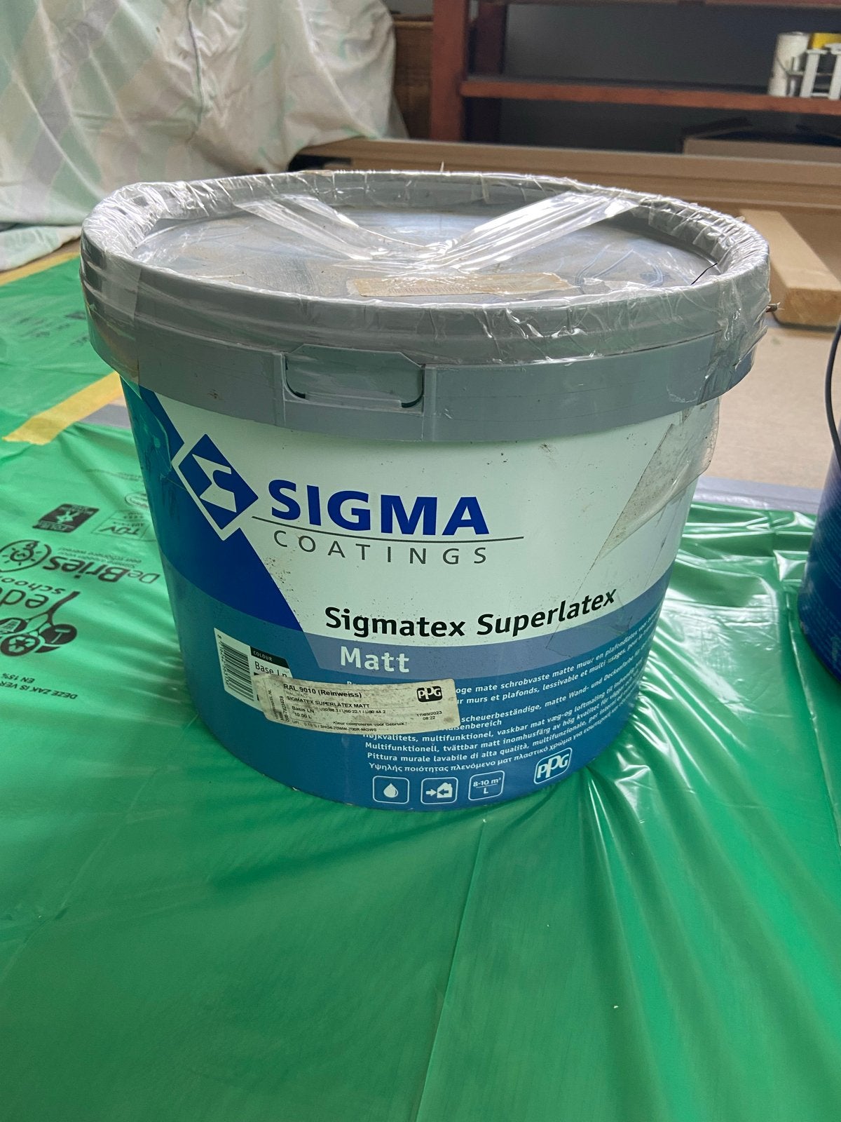 Sigma muurverf Superlatex Matt RAL 9010 (Reinweiss) 10L, Ophalen, Nieuw, Overige typen