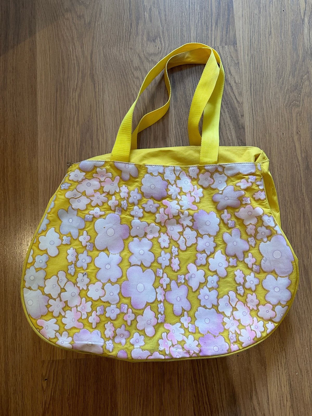 Gele bloementas - Zomerse schoudertas, Ophalen of Verzenden, Gebruikt, Geel, Shopper