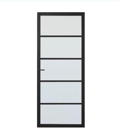 Skantrae SSL 4005 Binnendeur Zwart Helder Glas 88x201.5, Doe-het-zelf en Verbouw, Deuren en Horren, Nieuw, Binnendeur, 200 tot 215 cm