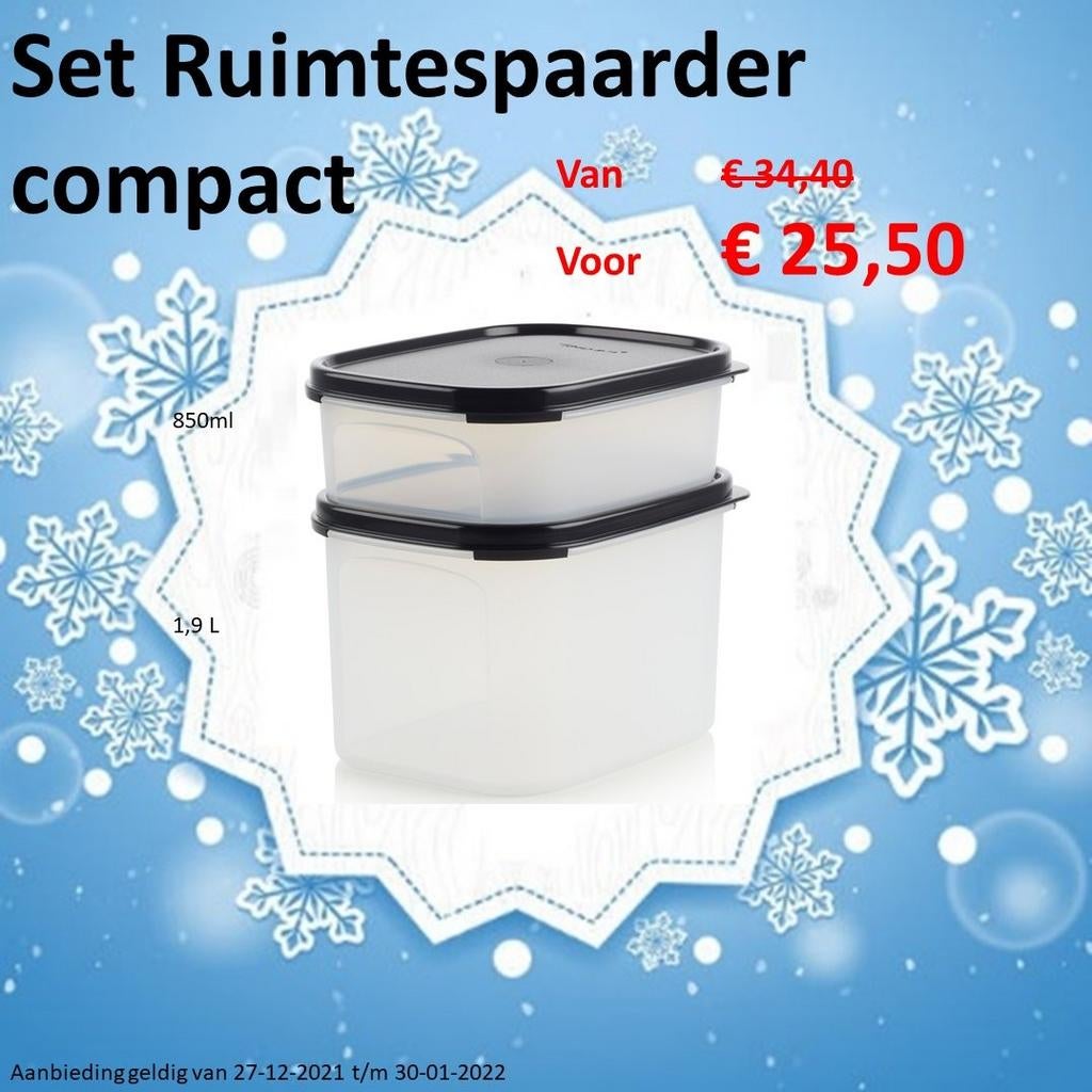 Nieuwe ruimtespaarders compact van tupperware, Ophalen of Verzenden, Nieuw