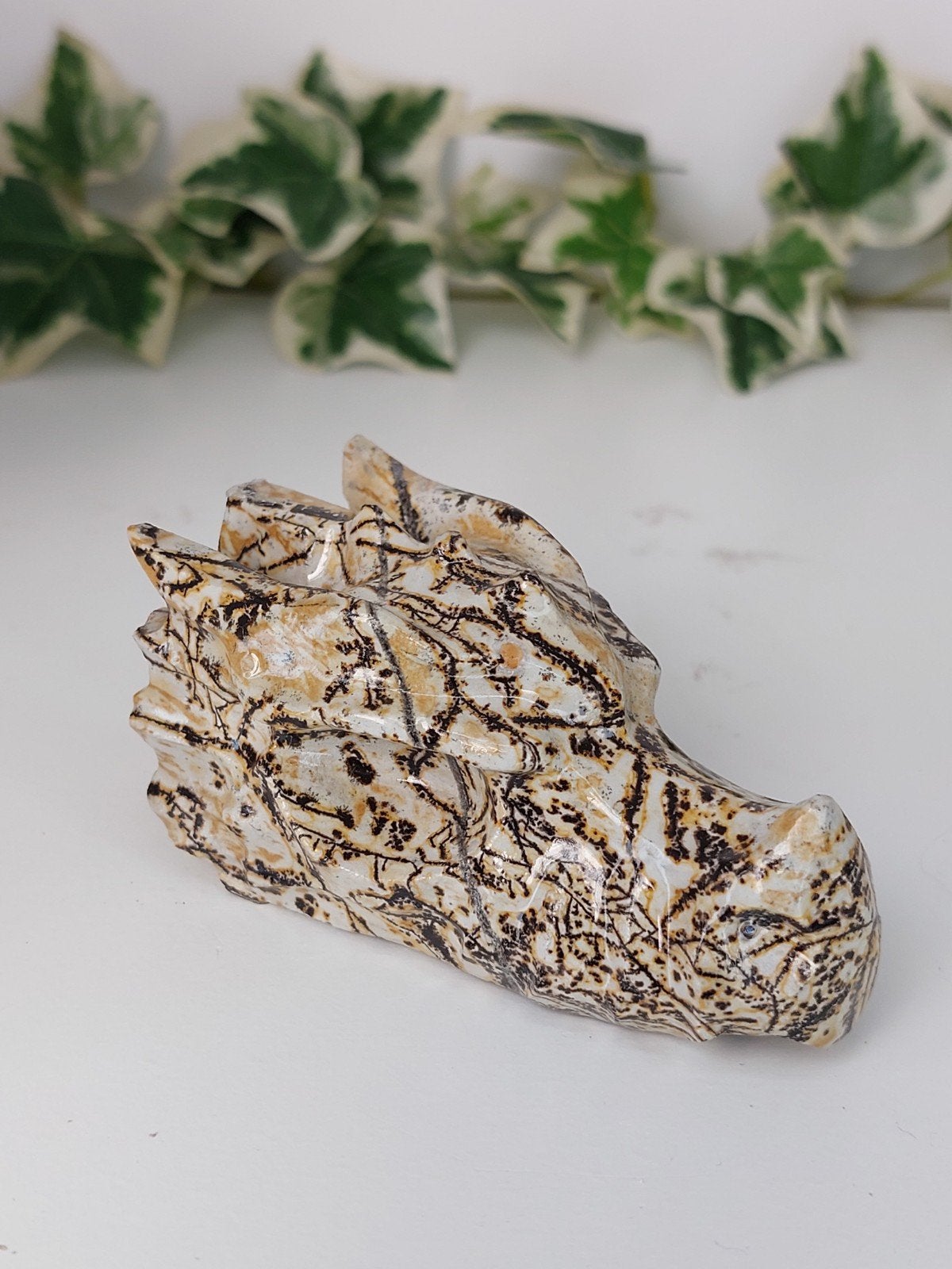 Dendriet jaspis draak 3, Ophalen of Verzenden, Mineraal
