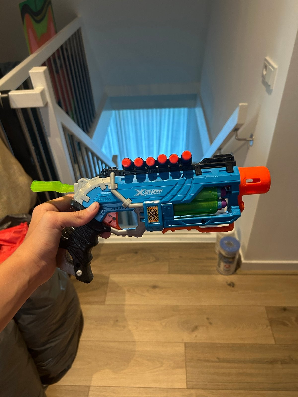 X-Shot speelgoedpistool met 6 magazijnen, Ophalen of Verzenden, Zo goed als nieuw