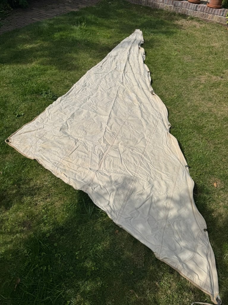 Fok 2 De Vries, katoen voor klassieke boot, Watersport en Boten, Zeilen en Zeiltoebehoren, Gebruikt, Minder dan 15 m², Ophalen of Verzenden