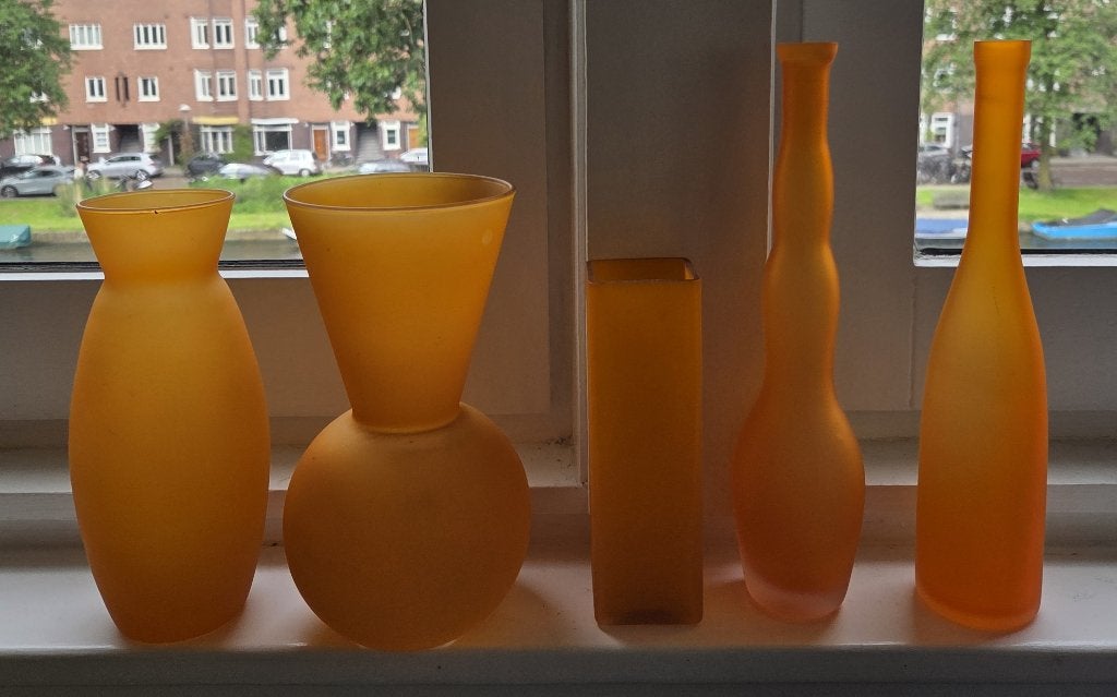 Oranje Vazen (5st.) | TE KOOP TOT 24 JUNI !! |, Ophalen, Oranje, Minder dan 50 cm, Glas