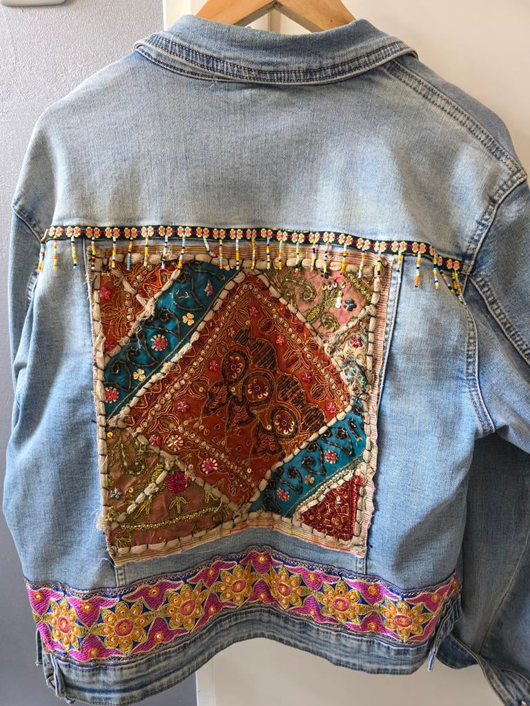 Spijkerjas met Ibiza style rug, Ophalen of Verzenden