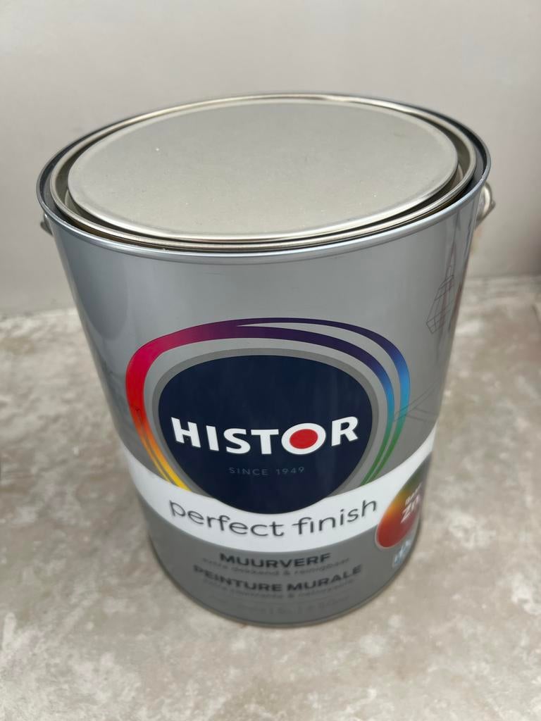 Histor Perfect Finish Muurverf - Ongeopend 5L, Ophalen, Overige kleuren, 5 tot 10 liter, Nieuw