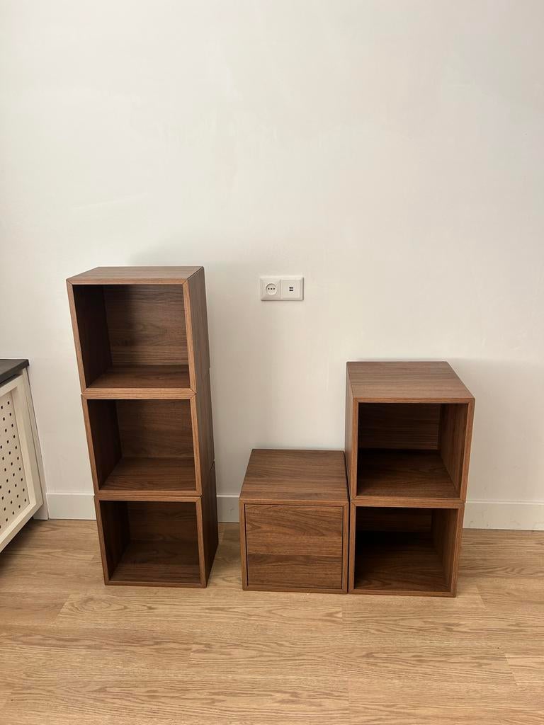 IKEA EKET KUBUS walnoot - 6 stuks (3x 35x35x35, 3x 35x25x35), Huis en Inrichting, Kasten | Wandmeubels, Ophalen, Zo goed als nieuw