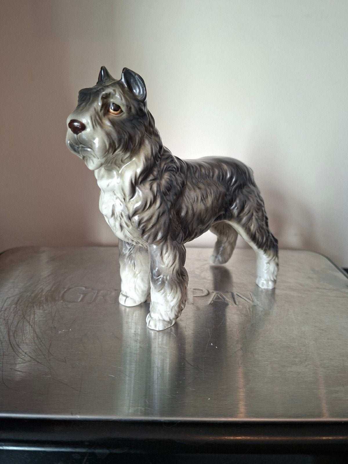 Vintage Keramieken Schnauzer Hondje Beeldje, Ophalen of Verzenden