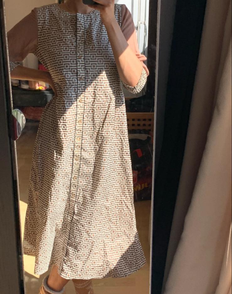 Aarong Kurta uit Bangladesh - Nooit gedragen, Verzenden, Nieuw, Bruin, Onder de knie