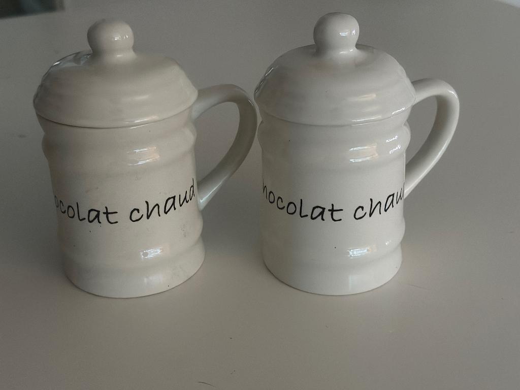 Set van 2 chocolade melk bekers van Rivièra Maison, Huis en Inrichting, Keuken | Servies, Ophalen of Verzenden, Zo goed als nieuw