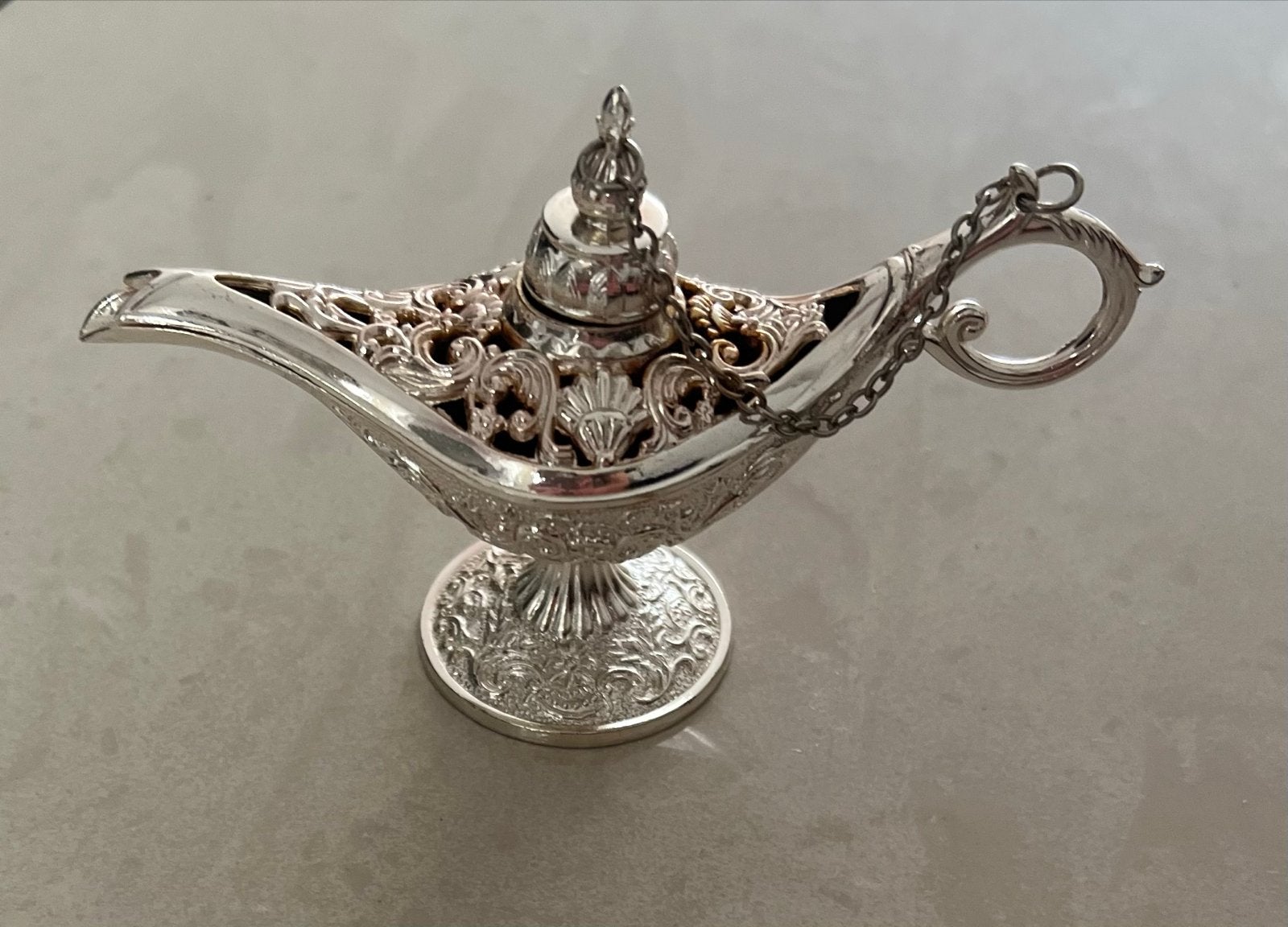 Verzilverde Aladdin Lampje Decoratie, Ophalen of Verzenden