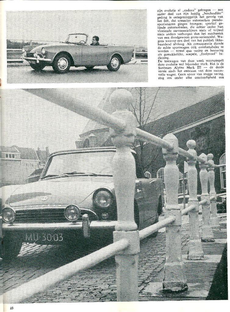Autovisie test Sunbeam Alpine 1963, Ophalen of Verzenden, Gelezen, Overige merken