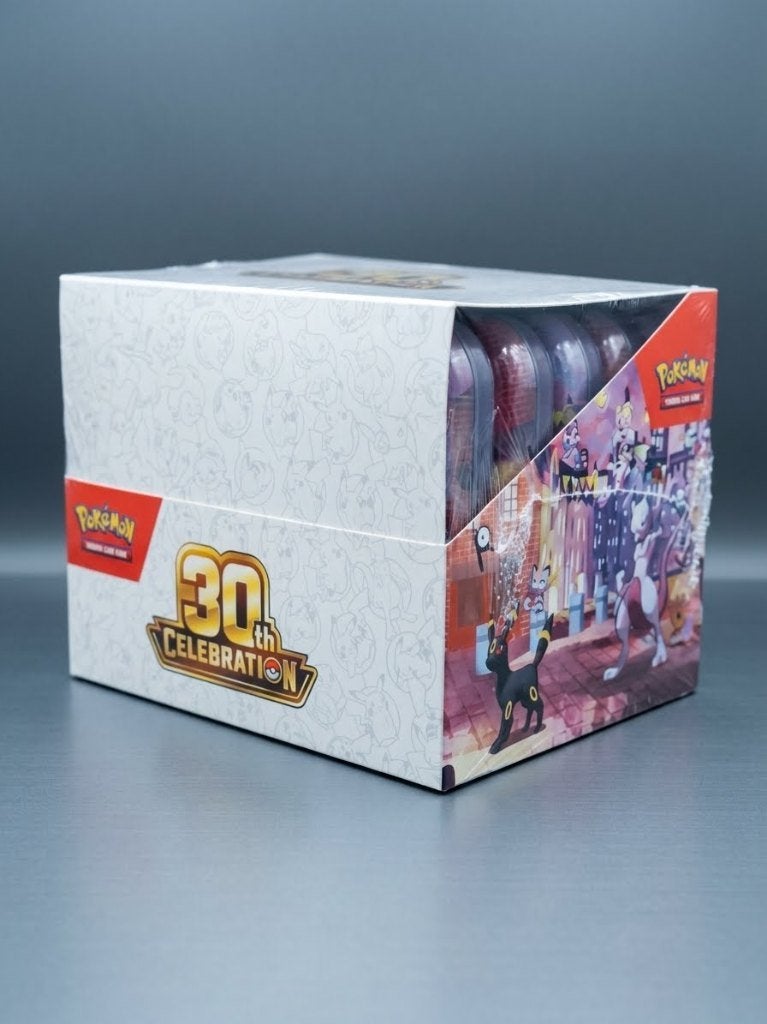 ⚡ Mini Tin Display Pokemon 30th Celebration 10x mini Tin, Ophalen of Verzenden, Nieuw, Overige typen, Foil