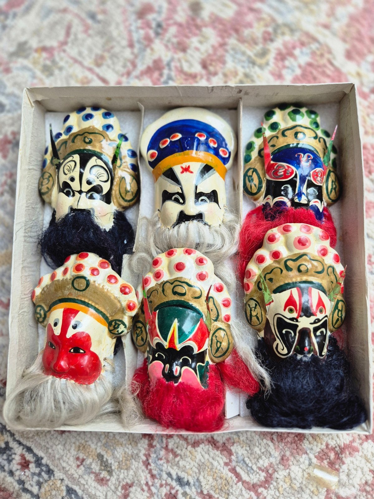 Set van 6 Chinese Opera Maskers - Peking Opera, Steen/keramiek, Masker, Ophalen of Verzenden, China