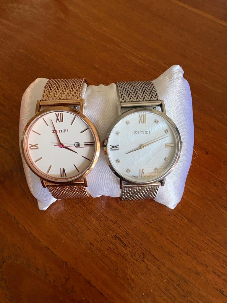 Twee Zinzi horloges: zilver en roségoud, Overige merken, Staal, Polshorloge, Ophalen of Verzenden