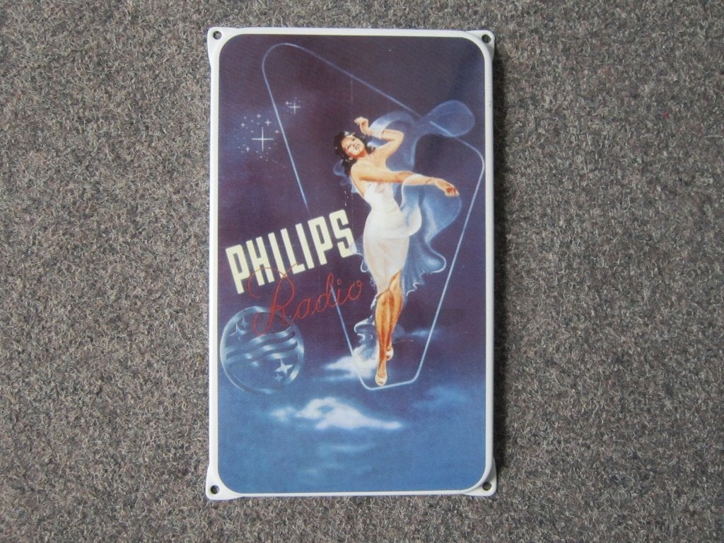 PHILIPS EMAILLE RECLAMEBORD, Ophalen, Zo goed als nieuw, Reclamebord