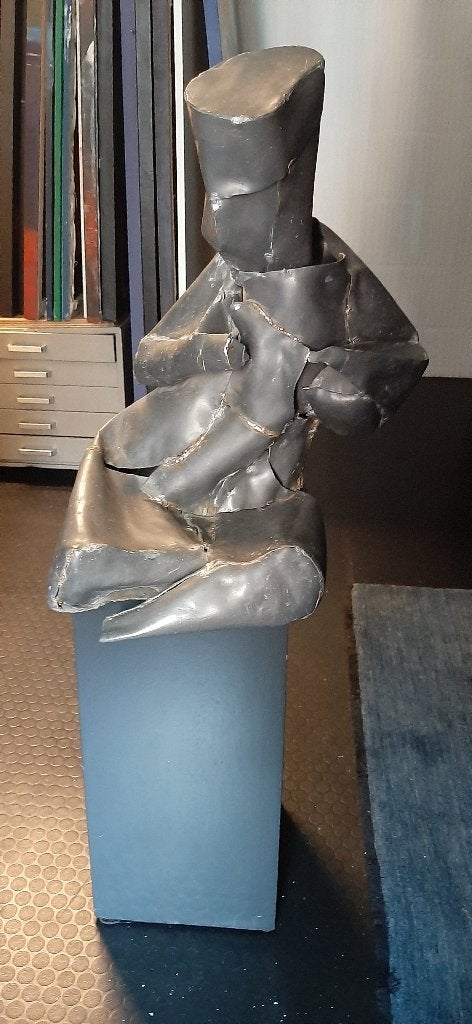 Sculptuur zittende vrouw, Ophalen, 50 - 100 cm, Beeld, Handgemaakt