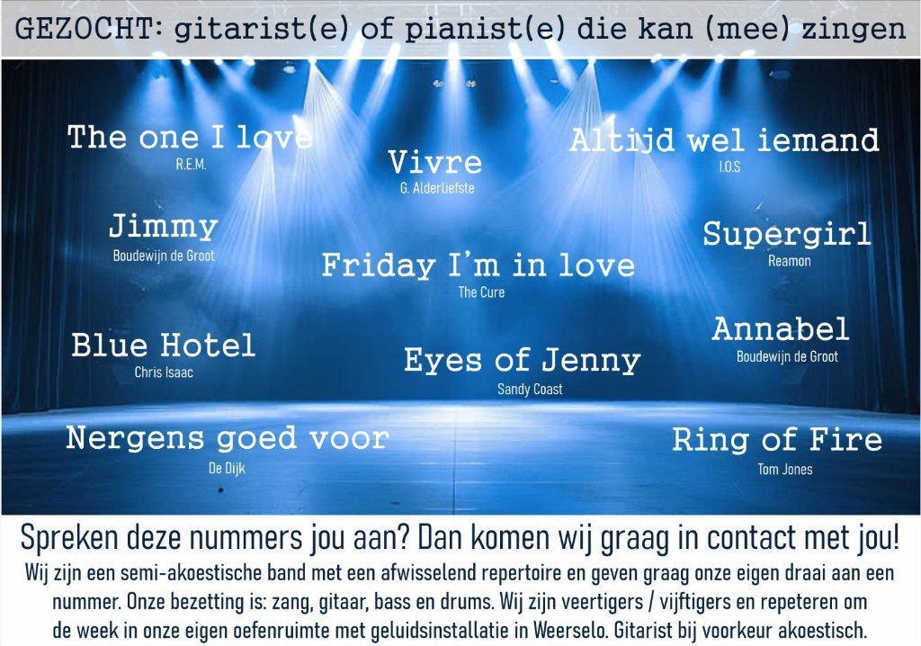 Gitarist of pianist gezocht, Contacten en Berichten