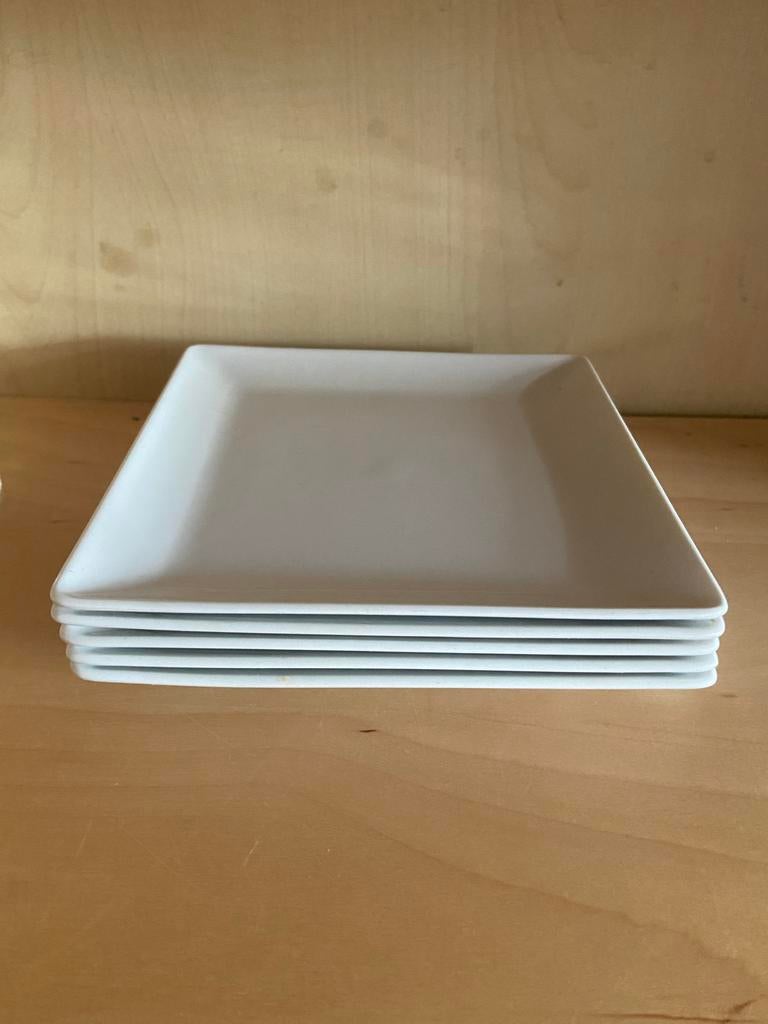 6x Apilco France porselein bord servies - Yves Deshoulières, Ophalen, Gebruikt, Bord(en), Effen
