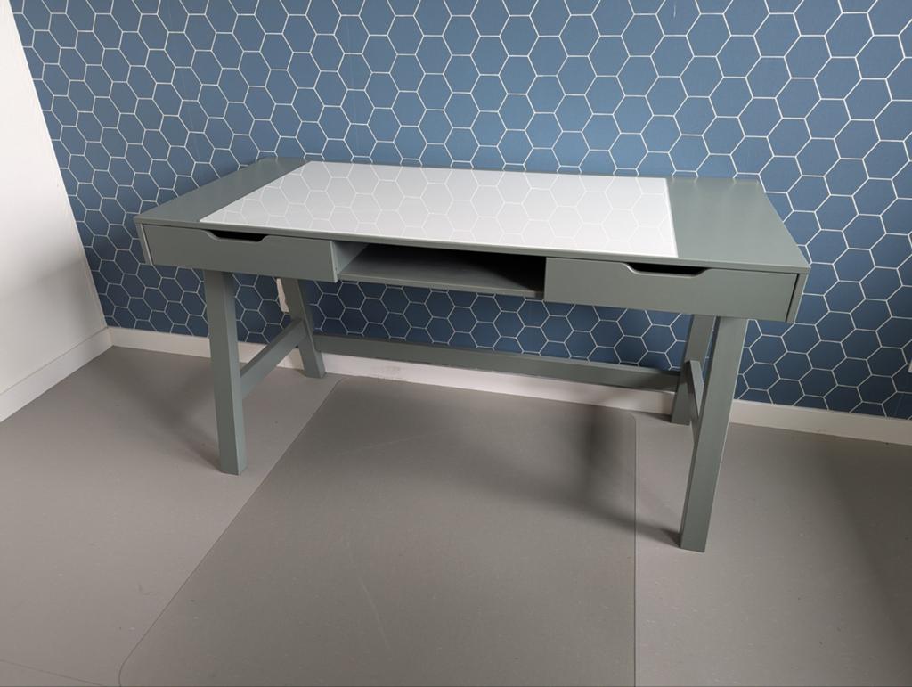 Woood Nikki bureau Grenen Jadegroen, Ophalen, Met lades, Groen, Hout