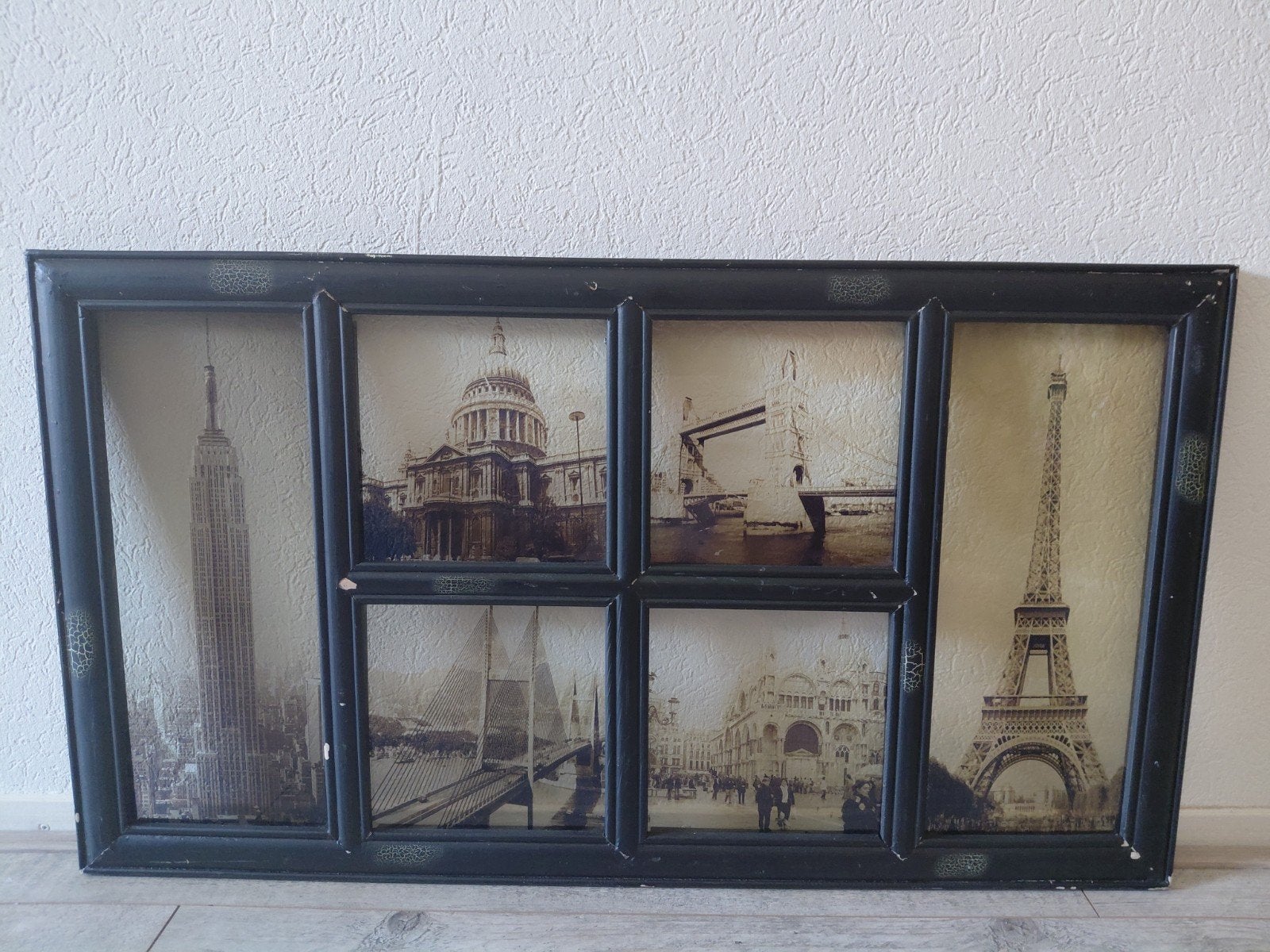 Decoratieve wanddecoratie met wereldsteden, Ophalen of Verzenden, Gebruikt