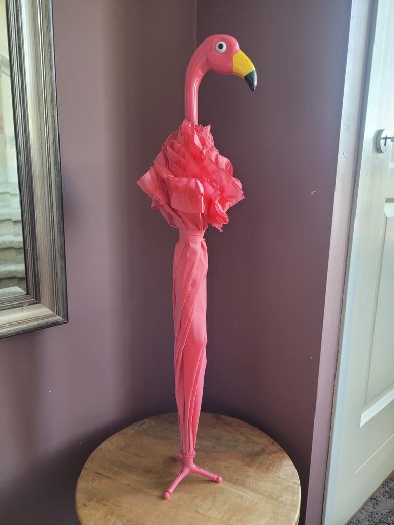 Trendy Flamingo Paraplu - Zelfstaand met Roesjes, Ophalen of Verzenden, Nieuw, Roze
