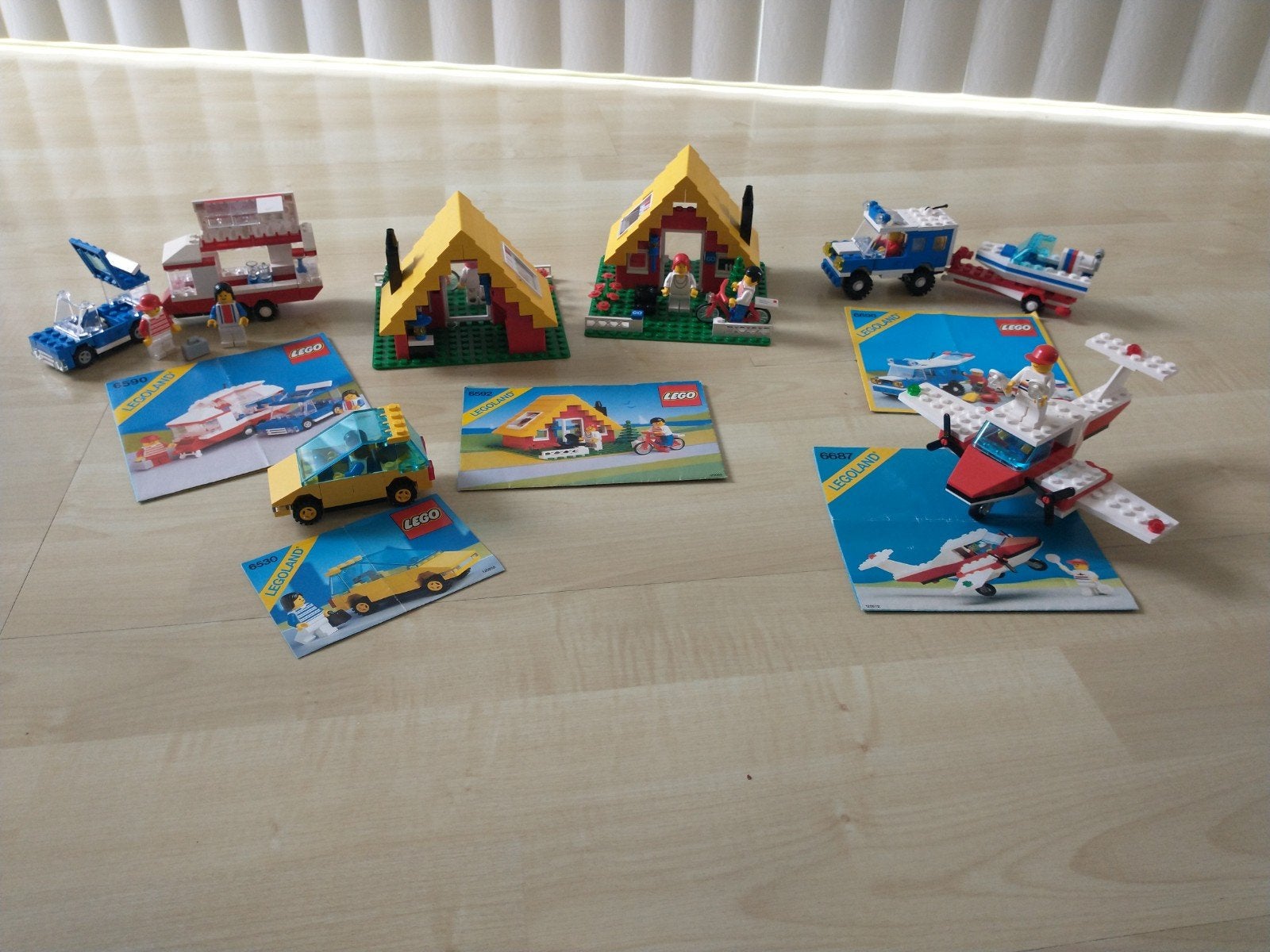 Vintage LEGO Legoland sets 6592, 6590, 6698 met instructies, Gebruikt, Lego, Ophalen of Verzenden, Inclusief instructies