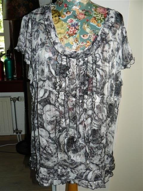 01234 Stylicious 4 (52) nieuw label zwart wit tuniek top, Verzenden, Maat 46/48 (XL) of groter, Nieuw, Stylicious