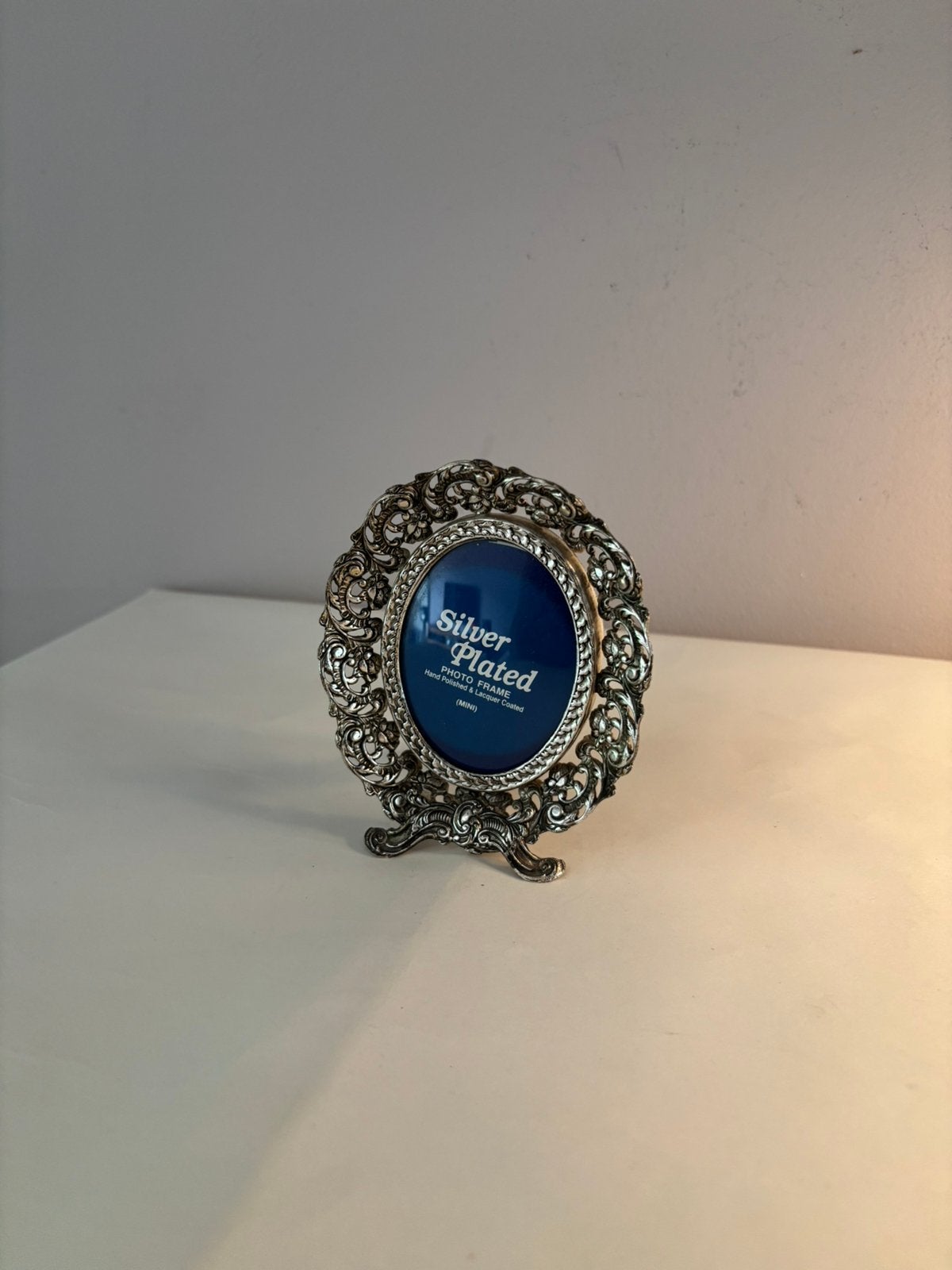 Vintage silverplated italiaans fotolijstje bolglas, Audio, Tv en Foto, Fotografie | Fotolijsten, *, Gebruikt, Zilver, Verzenden
