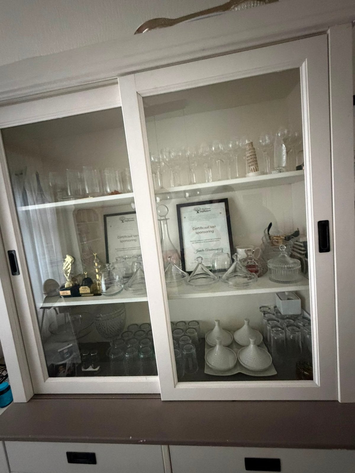 Vitrine kast, Huis en Inrichting, Kasten | Buffetkasten, Ophalen, Zo goed als nieuw, 25 tot 50 cm, 50 tot 100 cm